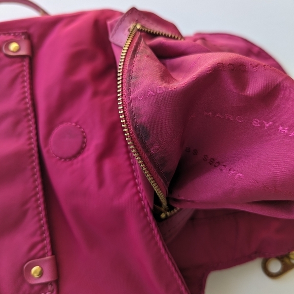 Marc x Marc Jacobs Mini Natasha Preppy Nylon Crossbody Leather Strap Pink Gold - Picture 8 of 14